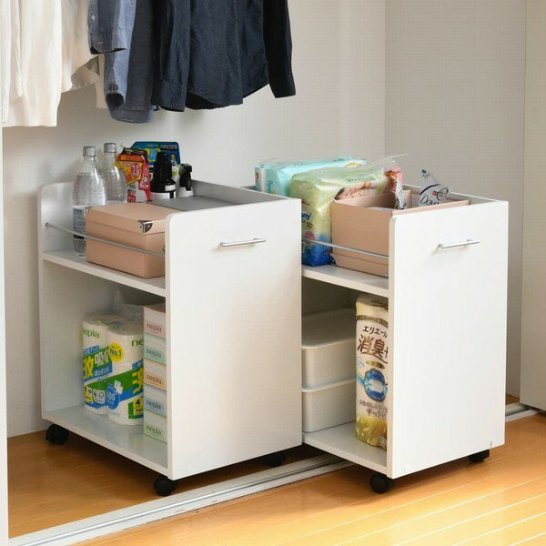 【セール】クローゼット 収納 ラック 2個セット W38.5×D58.5 ホワイト (SGT-0129-WH) 【カード決済限定】