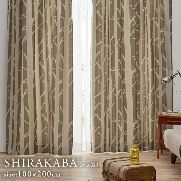 カーテン 100×200cm×2枚セット シラカバ 遮光3級 日本製 スミノエ 新生活 【代引不可】 ※沖縄・離島配送不可