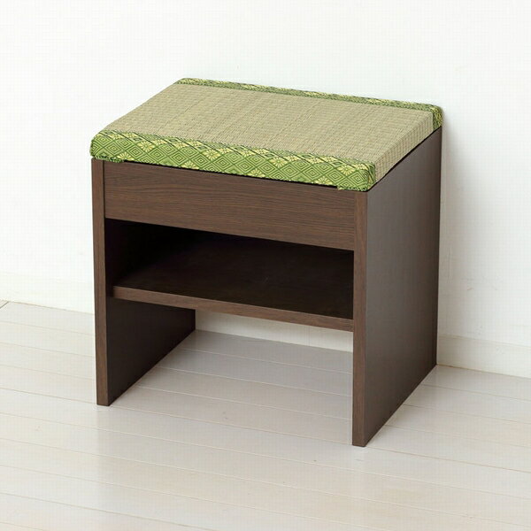 スツール 玄関椅子 低め 国産棚付き畳スツール (40164) クロシオ 収納付き ※北海道・沖縄・離島配送不可