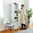 隙間収納 キッチン ミニ 食器棚 幅30 高さ160 ホワイト (FKC-1532-WH) 【代引不可】