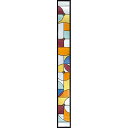 ステンドグラス (SH-J07) 1625×177×20mm デザイン ピュアグラス Jサイズ (約10kg) 一部鏡面ガラス ※代引不可