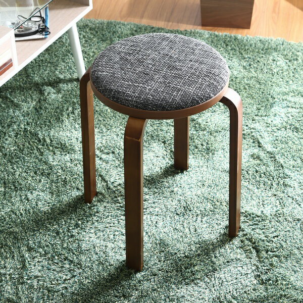 スツール ファブリック グレー/ブラウン (14543) KDファブリック曲木スタッキングスツール ※北海道・沖縄・離島配送不可 新生活 【代引不可】