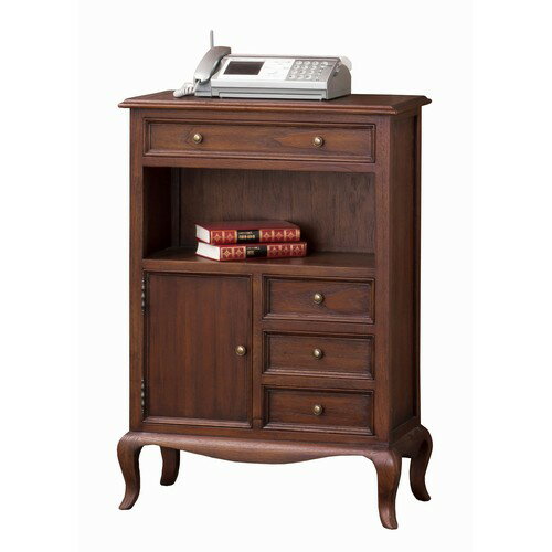 ファックス台 電話台 クロシオ ウェール FAX台 (28584) アンティーク風 ミンディ ※北海道・沖縄・離島送料別途見積 【代引不可】