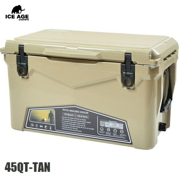 クーラーボックス ICE AGE cooler 42.6L （タン） 45QT アイスエイジ ※沖縄・離島配送不可