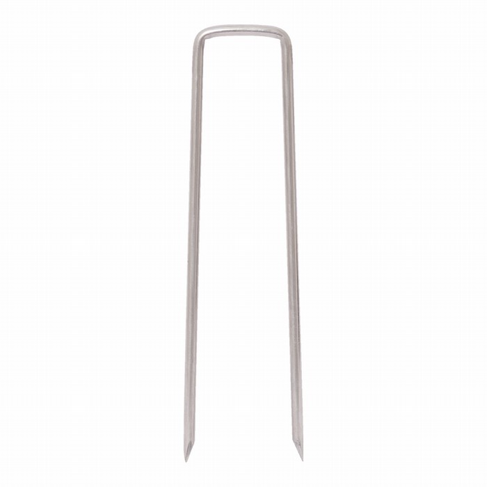 人工芝 固定ピン （シルバー） ステンレス [10本セット] 長さ約20cm SUS304 コ型ピ...