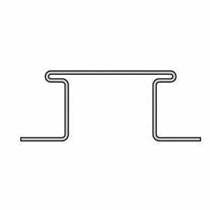 ウッドデッキ 樹脂　人工木　ハンディウッド・下地材アイハット鋼 3590 L=3000mm メッキ色 (6.8kg) ※送料別途見積り、最低送料2000円〜