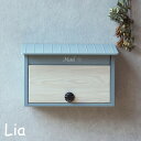 壁掛けポスト リア ブルーグレー/ホワイト木目 (WM-103) Lia ※沖縄・離島配送不可 【代引不可】