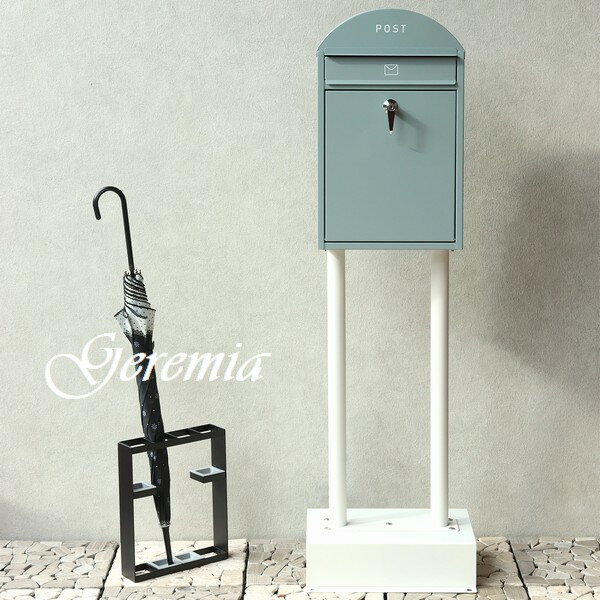 スタンドポスト ジェレミア ブルーグレー/ホワイト SDM-056 ※北海道+1500円 置き型 【代引不可】