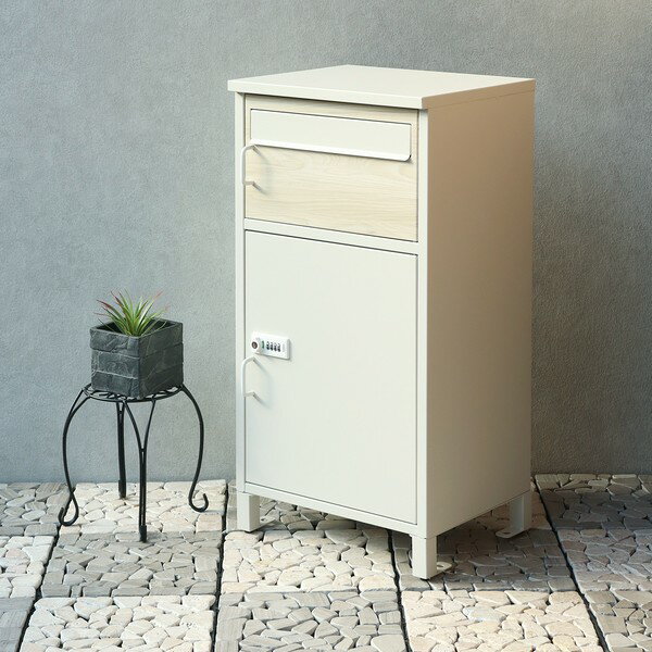 宅配ボックス 郵便ポスト一体型 バルトロ グレージュ/ホワイト木目 PBX-033 ※北海道+1650円 【代引不可】