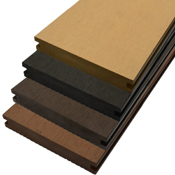 【人工木 ウッドデッキ 床材】無垢タイプ 学校・商業施設・スロープ対応 25×140×2000mm 約9.0kg ライト..