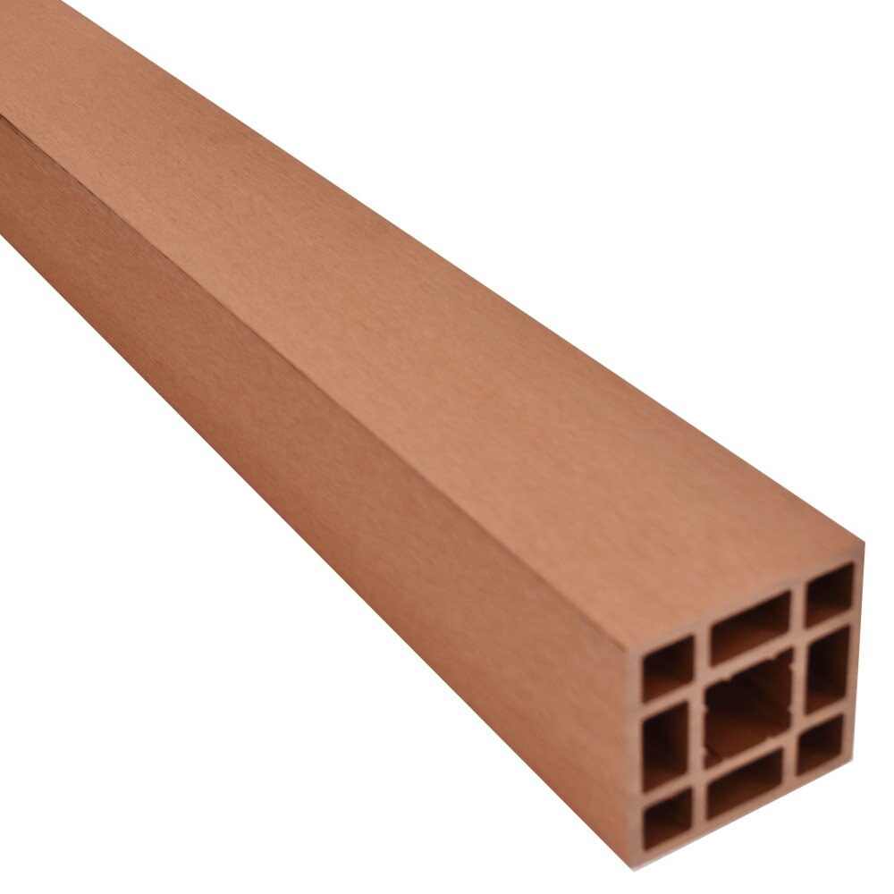 ウッドデッキ 人工木 樹脂 DIY 90×90×2000mm（8.0kg） ライトブラウン 柱材 角材 束柱 中空材 ウッドデッキ材 ※在庫限り ※送料別途見積り、最低送料2000円〜