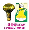 アサヒ 虫除け電球 60W 被膜無し屋内用 虫の寄り付きを少なくするのに優れた特性!愛犬・愛鳥用 (084510 110V/60W-R80・E26)