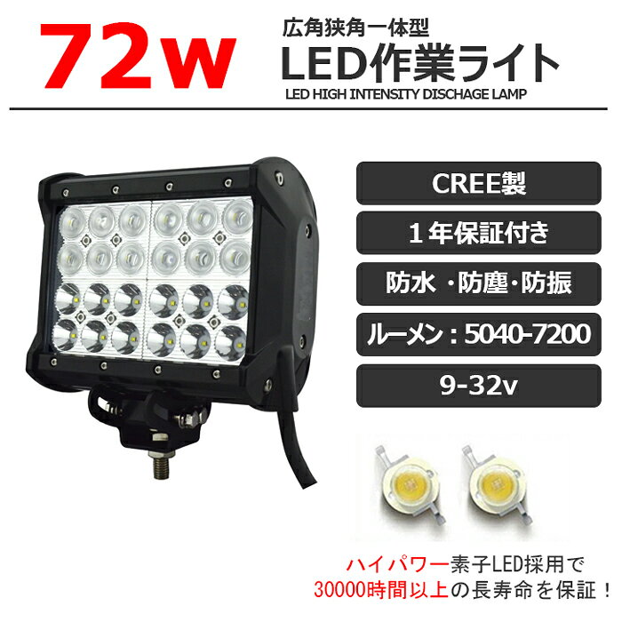 作業灯 LED ワークライト LEDワークライト 投光器 集魚灯【10個セット】CREE製 72w...