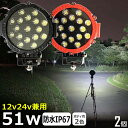 丸形【2個セット】51w LED作業灯 LED集魚灯 12v 24v 拡散 広角 防水 LED投光器 夜釣り 工事 led バックランプ デッキライト フィッシング LEDワークライト 集魚灯 LEDスポットライト 看板灯 路肩灯 サーチライト 補助灯 タイヤ灯