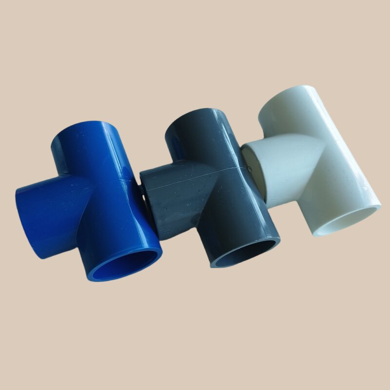 PVC管継手 25mm 3方向 PVCパイプ継手 T型継手 水族館水槽用 DIY ブルー グレー ホワイト
