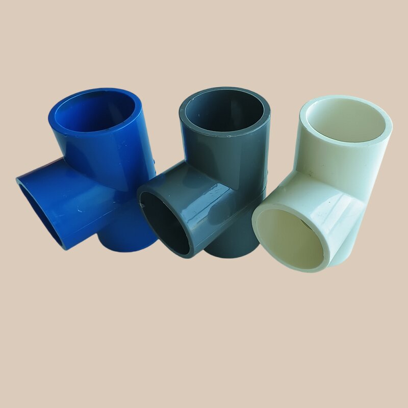 PVC管継手 25mm 3方向 PVCパイプ継手 T型継手 水族館水槽用 DIY ブルー グレー ホワイト