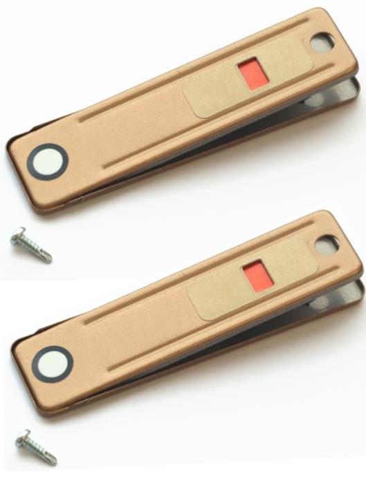 ワンタッチロック　お知らせ窓付き　N-1183　大　ブロンズ　1パック：2個入り　大2P　ノムラテック　サッシ用簡易補助錠