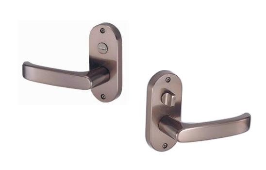 川口技研　Jレバーハンドル　JL-24-3K-Br　ブラウン色　24レバー　小判座　内締錠　バックセット50ミリ