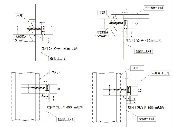 ネジ止め用セット ピクチャーレール S−1 専用