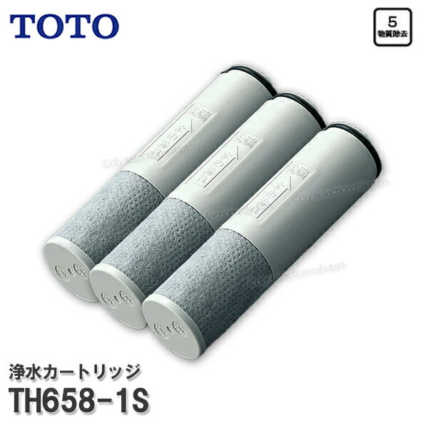 【メーカー正規品】TOTO 浄水カートリッジ TH658-1S （標準タイプ） 3個入り 内蔵形 5物質除去 浄水器用交換フィルター 消耗品 補修パーツ TOTO純正部品