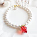 BIGパール苺ペット用ネックレス(ベース)