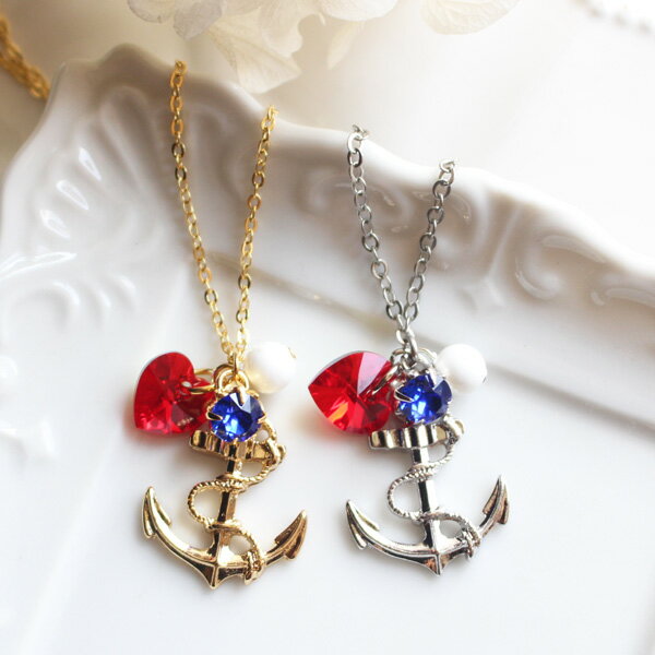 樂天商城 - 【リニューアル】トリコロールマリン碇ネックレス【日本製】