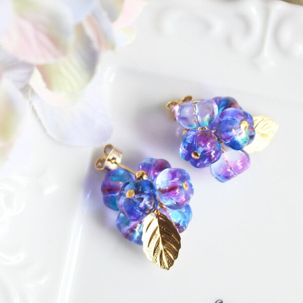 紫陽花ころころピアス/イヤリング【日本製】のサムネイル