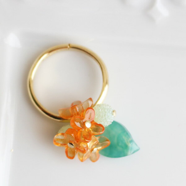 プチクリア金木犀リング【日本製】【フリーサイズ指輪】