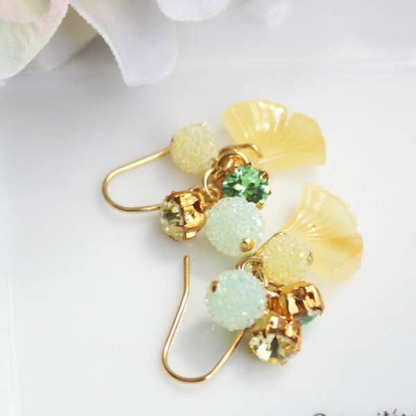 イチョウ銀杏ピアス/イヤリング【日本製】