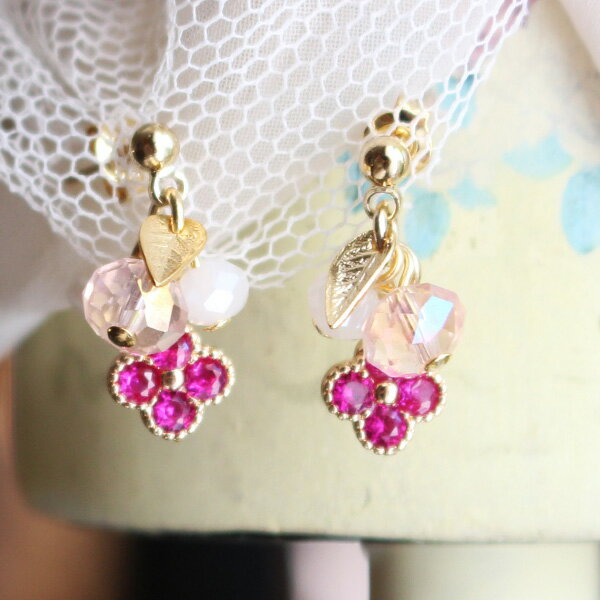 【SALE】ミニキュービックフラワーピアス/イヤリング【日本製】