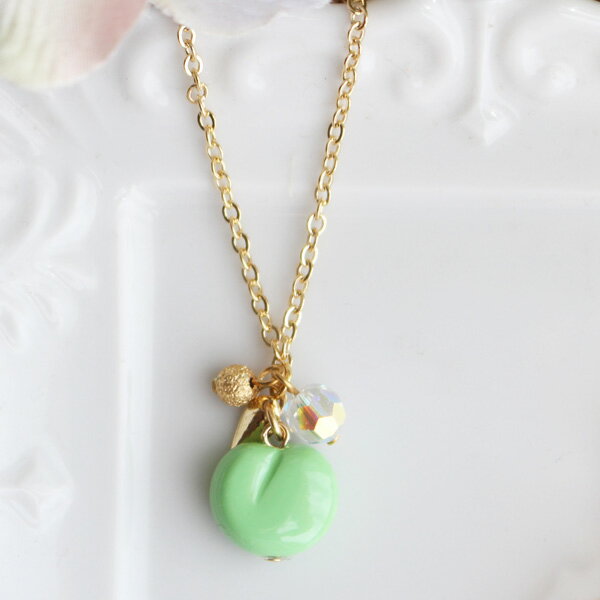 【SALE】ミルキー青りんごネックレス【日本製】