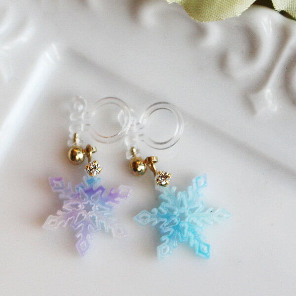 樂天商城 - ブルースノー一粒樹脂イヤリング【日本製】