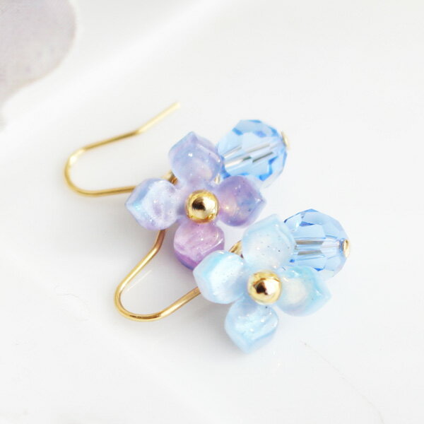 樂天商城 - ミニ紫陽花ブルースワロピアス/イヤリング【日本製】