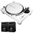 楽器種別：新品ターンテーブル/Pioneer DJ 商品一覧＞＞ターンテーブル【40，000円〜80，000円】 商品一覧＞＞1998年開店 渋谷発・国内最大級DJ機器専門店です！Pioneer DJ PLX-500-W + BX3スピーカー SET【 Miniature Collection プレゼント！】 DJ機器 ターンテーブル商品説明★☆数量限定！Pioneer DJ Miniature Collection プレゼントキャンペーン！☆★「PLX-500各色」「PLX-1000」いずれか同じ商品を2台セット(ペア)でご購入頂いたお客様に「Pioneer DJ Miniature Collection」を数量限定にてプレゼント！例)●PLX-500 x 2台購入で→『ミニチュアPLX-1000』GET！※予定数に達し次第予告なく終了する場合がございます。予めご了承ください。※Pioneer DJは、パイオニア株式会社の商標であり、ライセンスに基づき使用されています。※「ガシャポン(R)」は株式会社バンダイの登録商標です。-----★しっかりしたプレーヤーでアナログレコードの音楽を聴いて楽しみたい、今後はDJも始めるかもしれない、という方におすすめの人気ターンテーブルとアンプ内蔵スピーカーを組み合わせたセット！★---■セット内容ターンテーブル Pioneer DJ PLX-500-W ×1台アンプ内蔵 M-AUDIO BX3---■詳細●PLX-500-W自宅で手軽に高品位なアナログレコードサウンドを楽しむことが可能かつDJプレイ可能なダイレクトドライブターンテーブルです。近年アナログレコードならではの温かく柔らかな質感の音源を楽しむ方が、若い世代を中心に増えており、アナログレコードを中心にしたミュージックライフが注目を集めています。一方、DJ市場でも、アナログレコードの音質やアナログターンテーブルの操作感、プレイスタイルへのこだわりからアナログターンテーブルは根強い人気があり、2014年9月に発売したプロフェッショナルターンテーブル「PLX-1000」は、音質と操作性にこだわるプロフェッショナルDJ/クラブから高い評価をいただき、世界中で使用されています。「PLX-500-K，W」はこの「PLX-1000」の音質設計思想を踏襲し、幅広い方にアナログレコードを楽しんでもらえるための機能を備えたモデルになります。■プロフェッショナルターンテーブルの設計思想を踏襲し高品位なアナログレコードサウンドを実現プロフェッショナルターンテーブル PLX-1000 の音質設計思想を踏襲しています。針先からPHONO/LINE出力までの経路を最短に設計することで、アナログレコードの本来持つ音質を忠実に再現します。またPHONO出力だけでなくLINE出力に対応していますので、パワードスピーカーと直接接続するだけで高品位なアナログレコードサウンドを手軽に楽しむことができます。■アナログレコードをデータ化し外出先でも楽しむことができる簡単デジタル録音本機のUSB-B端子とPC/Macを直接接続し、アナログレコード音源をデータ化してPC/Macに録音することが可能です。録音の際は無償の音楽管理アプリケーション rekordbox (Ver.4.2.1以降) の録音機能を使うことにより、簡単な操作でデジタル録音することが可能です。これにより、お手持ちのアナログレコードを簡単にデータ化して保管することができ、モバイルデバイス等で外に持ち出して聴くことが可能となります。■DJプレイを可能にするダイレクトドライブターンテーブルハイトルクダイレクトドライブ方式を採用していますので、2台の PLX-500 とDJミキサーを組み合わせることで楽曲のミックスやスクラッチなどのDJプレイが可能です。また、rekordbox dvs (有償) 対応のDJミキサーと組合せることで、Control Vinylを使用しPC/Mac内のデータ音源をDJプレイすることも可能となります。■レコードジャケットを立てかけられるダストカバー開いたダストカバーにレコードジャケットをディスプレイできる設計を施しました。これによりレコードジャケットを鑑賞しながらアナログレコードサウンドをお楽しみ頂けます。■付属品・ターンテーブル・スリップマット・ジャケットスタンド付ダストカバー・EPレコード用アダプター・バランスウェイト・ヘッドシェル (カートリッジ付属)・シェルウェイト・電源コード・USBケーブル・オーディオ変換ケーブル (ステレオピンプラグ(メス)-ステレオミニプラグ(オス))・取扱説明書■主な仕様幅 / 450 mm高さ / 159 mm奥行き / 368 mm本体質量 / 10.7 kg■Turntables駆動方式 / サーボ式ダイレクトドライブターンテーブル / アルミダイキャスト　直径：332mmモーター / 3相ブラシレスDCモーターブレーキシステム / 電子ブレーキ■ターミナルUSB / 1 USB B端子出力端子 / 1 PHONO/LINE (RCA)●アンプ内蔵スピーカーM-Audio BX3スピーカーはコンパクトなアンプ内蔵スピーカーです。クリアなサウンド、ブラックケブラー素材を採用した低周波ドライバー、音質に影響の少ないMDFキャビネットとバスレフ方式により深みのある豊かなサウンドを実現します。さらに、低周波レスポンスを向上させるリアポートにより、ゲームや映画、音楽にリアリティを付加します。また、最適化されたツイーターのウェーブガイドはクリアでハイエンドなステレオイメージを提供します。・Frequency Response : 80Hz - 22kHz・Output Power : 120W (total peak)， 2 x 25W (RMS)・LF Driver : 3.5 / 88.9mm・HF Driver : 1 / 25.4mm; silk dome・Audio Inputs :　1 RCA stereo input pair　2 1/4 (6.35mm) TRS inputs　1 1/8 (3.5mm) stereo auxiliary input・Headphone Output : 1/8 (3.5mm) stereo output・Interconnection Cable : 1/8 (3.5mm) TRS・Power : 100?240 VAC， 50/60Hz， 85W・サイズ : (w x d x h) 140 x 145 x 208mm（ スピーカー1基につき）・重量 : 3.35kg（ スピーカー2基につき）※店頭、または通信販売にて売却後、敏速な削除は心掛けておりますが、web上から削除をする際どうしてもタイムラグが発生してしまいます。万が一商品が売切れてしまう場合もございますので予めご了承ください。イケベカテゴリ_DJ機器_ターンテーブル_Pioneer DJ_新品 JAN:4573201240484 登録日:2022/02/09 ターンテーブル レコードプレイヤー レコードプレーヤー パイオニア パイオニアDJ