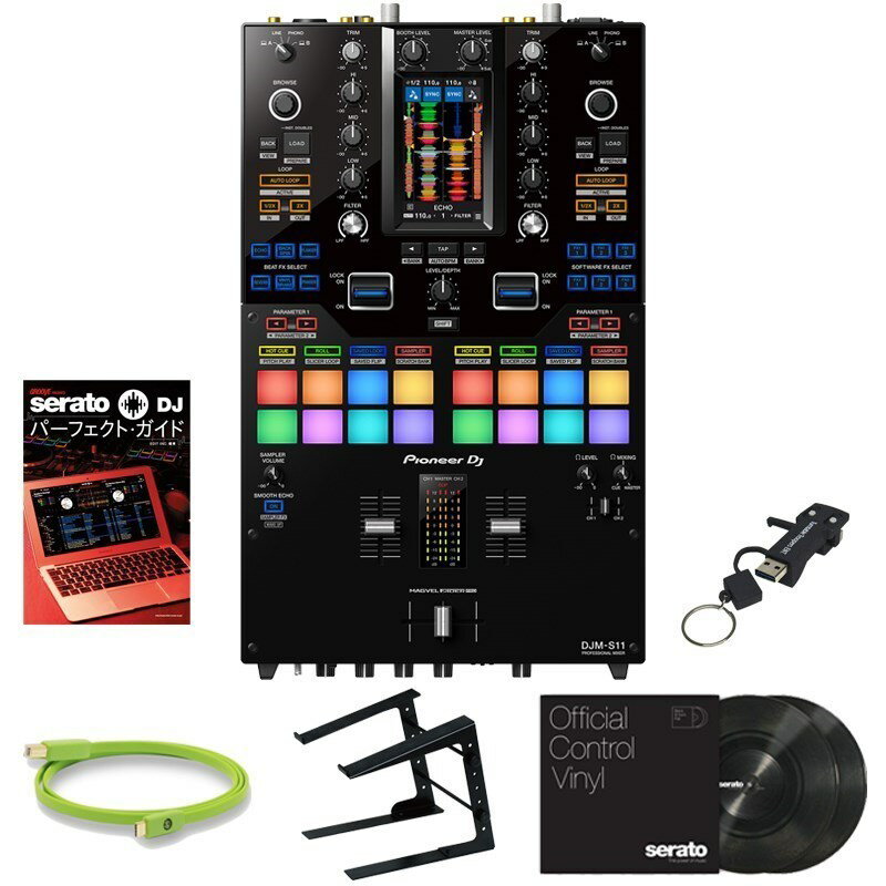 あす楽 Pioneer DJ DJM-S11 + DJ必需品5ツールSET 【無償版Serato DJ Pro / rekordbox対応】【プロフェッショナル 2ch DJミキサー】 DJ機器 DJミキサー