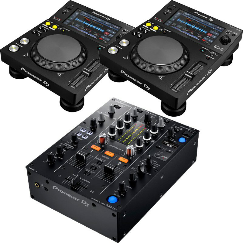 あす楽 Pioneer DJ XDJ-700+DJM-450 DJスタートセット 【16GB USBメモリースティック 2本プレゼント】 DJ機器 DJプレイヤー