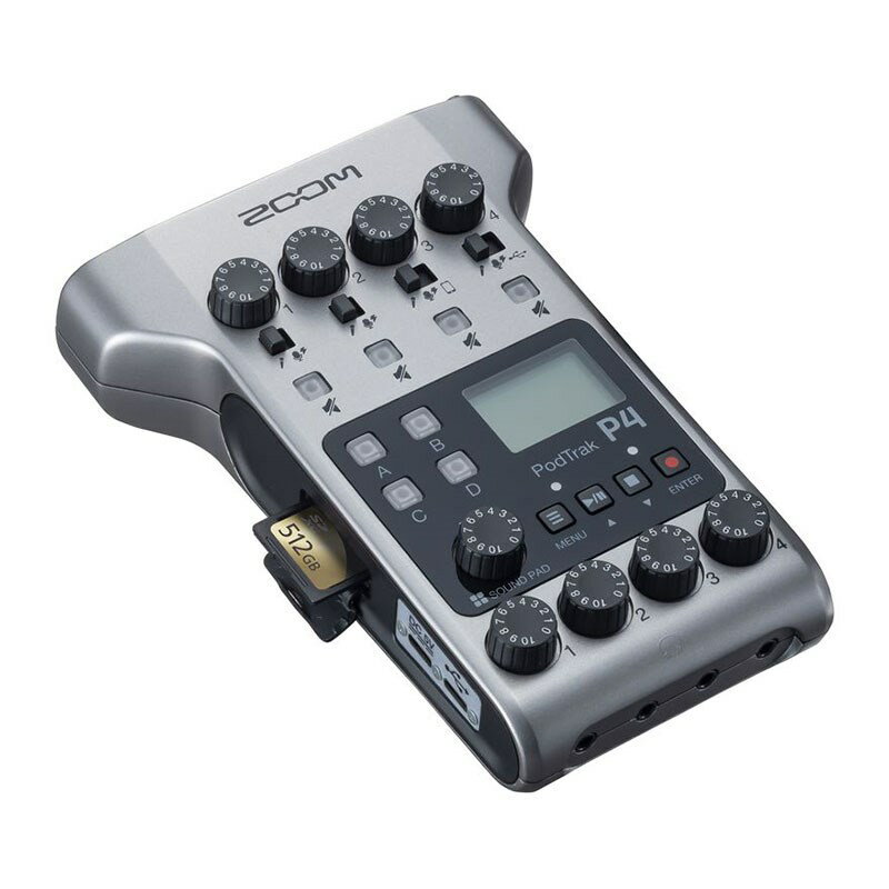 ZOOM PodTrak P4(4-Track Podcast Recorder) レコーディング レコーダー・プレイヤー