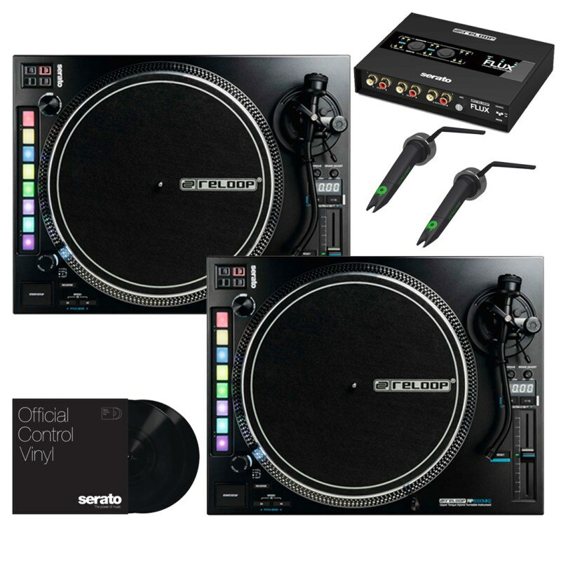 reloop RP-8000MK2 TWIN + カートリッジ & ヴァイナル SET 【台数限定!Serato DJ DVS用インターフェース「FLUX」プレゼント！】 DJ機器 ターンテーブル