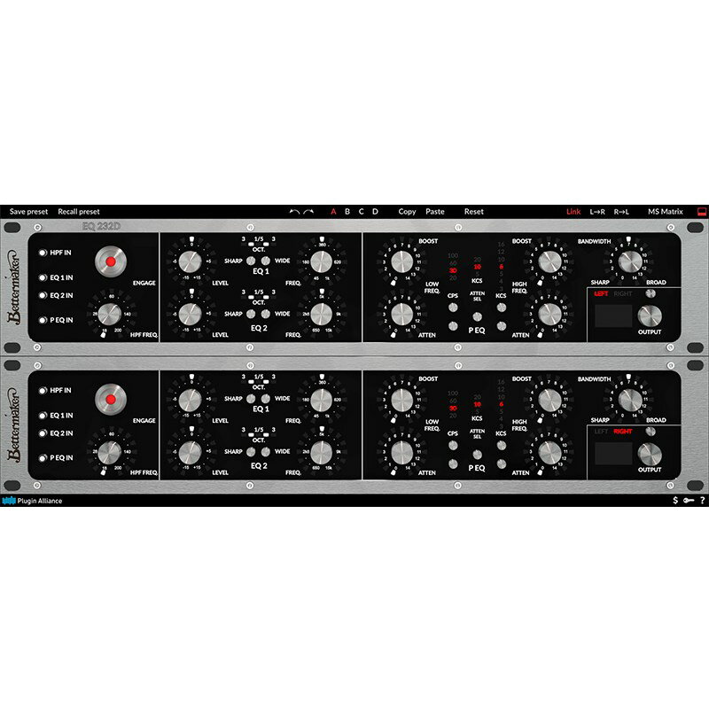 Plugin Alliance Bettermaker EQ232D(オンライン納品)(代引不可) DTM プラグインソフト