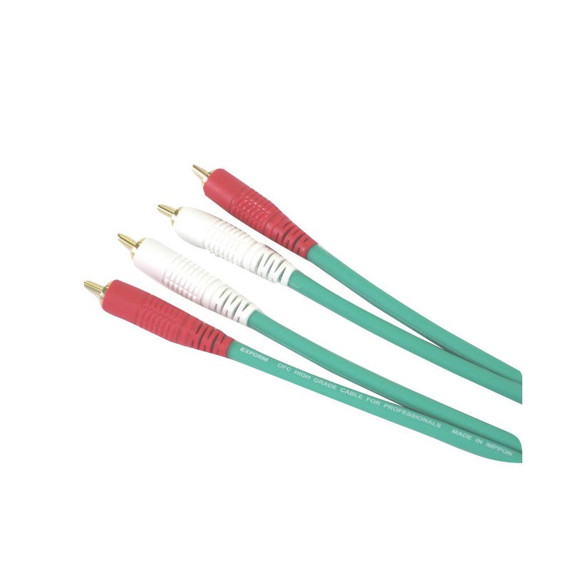 EXFORM COLOR TWIN CABLE 2RR-1M (RCA-RCA 1�ڥ�) 1.0m (GREEN) DJ���� DJ���������꡼