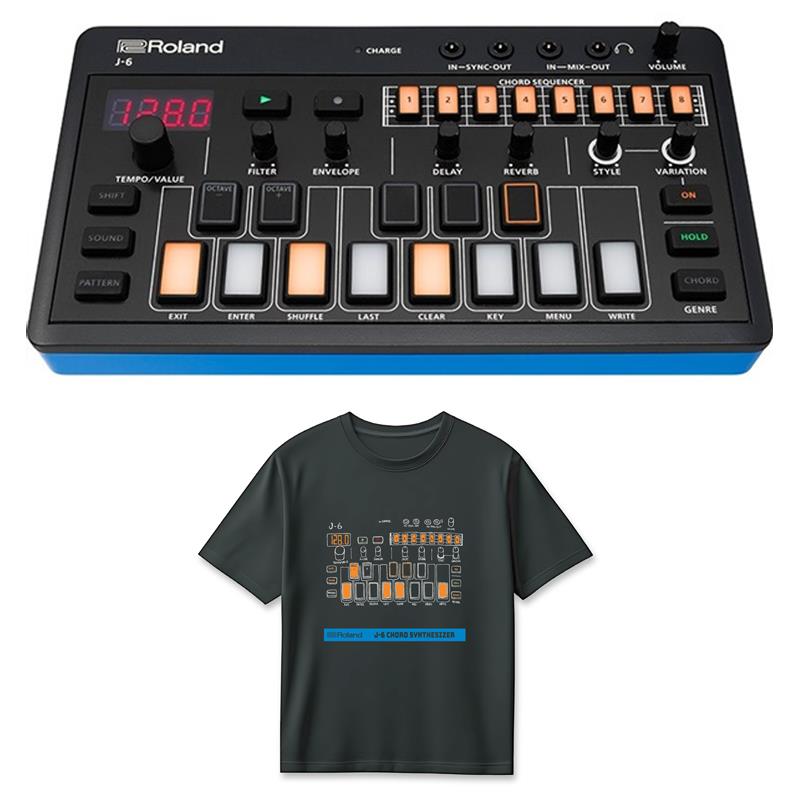 Roland (Tシャツセット)J-6 CHORD SYNTHESIZER (AIRA Compact) & J-6 T-Shirts DesignB L (RT/J-6BL) セット ローランド シンセサイザー・電子楽器 シンセサイザー