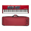 楽器種別：新品オルガン／エレピ/Nord（CLAVIA） 商品一覧＞＞オルガン／エレピ【290，000円〜540，000円】 商品一覧＞＞1998年開店 渋谷発・国内最大級DJ機器専門店です！Nord（CLAVIA） Nord electro 6 HP73+専用ソフトケースセット※配送事項要ご確認 シンセサイザー・電子楽器 ステージピアノ・オルガン商品説明※沖縄・離島へのご配送につきましては、別途送料お見積もりとなります。お気軽にお問い合わせ下さい。---☆背負える専用ソフトケースセット！セット内容・Nord electro 6 HP 73・Soft Case Electro HP---Nord Electro 6は、クラシックなエレクトロ・メカニカル・キーボードやアコースティック・キーボードを忠実に再現した定評のあるサウンドを、軽量コンパクトで持ち運びに便利なサイズにまとめたステージ・キーボードです。3つの独立したサウンド・セクションで構成されており、合理化された新しいユーザー・インターフェイスとシームレス・トランジションを採用。Electro史上最もパワフルでフレキシブル、洗練されたモダン・クラシックNord Electro 6。◎主な特徴全体機能・シームレス・トランジション （NEW）・3つすべてのセクションを使用してスプリット＆レイヤーが可能。オプションのスプリット・ポイント・クロスフェードを搭載（NEW）・視認性に優れた有機LED（OLED）ディスプレイ・プログラム、ページをすばやく並べ替えできるオーガナイズ・モード（NEW）◎ピアノ・セクション・メモリー容量：1GB（Nord Piano Library用）・最大同時発音数を大幅に拡大（120ボイス）（NEW）・ピアノ・フィルター（NEW）・リアルなサウンドを再現するストリング・レゾナンス機能・4種類のダイナミック・カーブ◎サンプル・シンセ・セクション・メモリー容量：512MB（Nord Sample Library用） NEW・最大同時発音数を拡大（30ボイス以上） NEW・サンプル・シンセ用のアタック、ディケイ/リリース、ダイナミック・コントロールを装備◎オルガン・セクション・B3トーンホイール、B3ベース、Vox、Farfisaのシミュレーション・2種類のパイプ・オルガン・モデルNEW・デュアル・オルガン・モードNEW・ビンテージ・テイスト溢れる122ロータリー・スピーカー・シミュレーション・6D 61/73モデルには物理ドローバーを装備・ロータリー・スピーカーの回転スピード切替ができるHalf Moon Switchを取付可能（6D 61/73モデル）◎エフェクト・クラシックなコンパクト・エフェクターをモデルにした、瞬時に調整できる高品質なステレオ・エフェクトを幅広く内蔵・ブライト・モードによるリバーブ NEW●Nord Electro 6 HP：73鍵（6オクターブ、E〜E）、ベロシティ・センス付きハンマー・アクション・ポータブル・キーボード●Nord Electro 6 HP：1，074 (W) x 344 (D) x 121 (H) mm　11.4kg●付属品　 取扱説明書・電源コード・Nord Piano Library 収録DVDイケベカテゴリ_キーボード_オルガン／エレピ_Nord（CLAVIA）_新品 登録日:2022/10/23 オルガン エレピ キーボード ノード クラビア クラヴィア