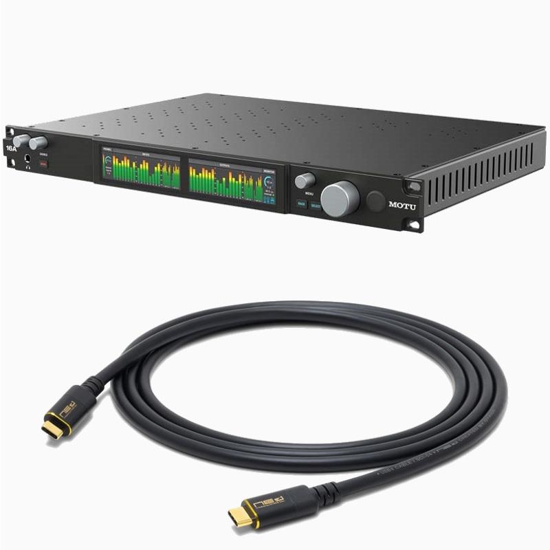 MOTU 16A Gen2 + Oyaide SCI-04　セット(モツ)(USB4)(Thunderbolt4)(オーディオインターフェイス)(オヤイデ)(Thunderbolt3互換USB4 Type-C-Type-C　1.2m) DTM オーディオインターフェイス
