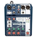 楽器種別：新品ミキサー/SoundCraft 商品一覧＞＞ミキサー【10，000円〜30，000円】 商品一覧＞＞1998年開店 渋谷発・国内最大級DJ機器専門店です！SoundCraft Notepad-5　(配信おすすめ機材！) 配信機器・ライブ機器 ミキサー商品説明※USBケーブル別売★クラスを超える音響性能を実現し多彩な機能で幅広い用途に対応する小型ミキサーNotepad Seriesは、暖かみのあるブリティッシュ・サウンドを生む高品位マイクプリアンプやスタジオ品質のLexicon PRO製エフェクト・プロセッサーを装備し、クラスを超える音響性能を実現しました。さらに、マルチトラックの録音に対応するUSBオーディオインターフェース、豊富なアナログ入出力などの多彩な機能を搭載しており、DTM はもちろん、動画制作から小規模PAまで様々なシーンで活躍します。●クラスを超える音響性能を獲得・上位機種譲りの高品位なマイクプリアンプを採用。広いヘッドルームと低ノイズはもちろん、Soundcraftならではの暖かみのあるブリティッシュ・サウンドを継承しています。・モノラル入力には3(Notepad-5は2)バンドのEQを装備しています。中域のEQは、ブースト時は広い帯域に、カット時は狭い帯域に作用する実用的な仕様になっており、音質を自在に補正できます。低域ノイズを除去するハイパスフィルターも装備しました。・Notepad-8／12FXにはスタジオ品質のLexicon PRO製エフェクト・プロセッサーを搭載しています。世界的に評価の高いリバーブのほか、ディレイやコーラスも利用でき、一台で積極的な音作りが可能です。ボーカルの表現力を高めるカラオケモードも用意しました。●様々な機器を直接接続可能・Notepad-12FXは、4イン4アウトのUSBオーディオインターフェース※1を備えています。出力には任意の信号をアサインできるため、PCやタブレット端末を利用してマルチトラックの録音が手軽に行えます。入力は2系統のチャンネル入力に加えて別系統のステレオ信号を直接ヘッドホンから出力可能。演奏と合わせるためのクリック音や収録済みの音源などを流すのに便利です。Notepad-5／8FXのUSBオーディオインターフェース※1は2イン2アウト仕様です。・モノラル入力はXLRと標準フォーンの複合型端子で、XLRはマイクレベル、標準フォーンはラインレベルの信号に対応しています。XLRには48Vファンタム電源※2が供給されており、コンデンサー型マイクロホンを使用できます。標準フォーンはハイ・インピーダンス接続に対応し、エレクトリック・ギター／ベースなどを直接接続可能です。・出力は、マスターの他、ソースやモノラル／ステレオの切り替えが可能なモニター出力、ヘッドホン出力、AUX 出力を装備しました。●運用をサポートする機能を多数装備・マイクロホンに信号を入力すると自動でUSBオーディオインターフェースからの入力信号の音量を下げ、終了するとスムーズに元の音量に戻すダッキング機能を用意。例えば、音楽とナレーションが含まれる動画を作る場合、ナレーターが話している間、音楽の音量を自動的に下げることができます。・モノラル入力にはGAIN／EQ／LEVELつまみ通過後の信号レベルを監視するLEDインジケーターを、マスター出力には視認性に優れたLED出力レベルメーターを装備。信号レベルを的確に把握できます。・筐体はメタル製で耐久性に優れ、電源コードの抜けを防止する留め具も装備しました。※1. USBオーディオインターフェースを使用した録音／再生を行うためには、PCやタブレット端末などにデジタル・オーディオ・ワークステーション(DAW)をインストールする必要があります。また、接続する機器に応じて以下が必要となります。◎Windows PC：USB2.0 ケーブル、専用オーディオ・ドライバー※Soundcraftの公式サイトからダウンロードしてください。◎Mac PC：USB2.0ケーブル◎iOS／Android：本機とお持ちの機種を接続できるケーブル※2. ファンタム電源は本機の電源投入と同時にXLRに供給され、OFFにすることはできません。XLRにはバランスのダイナミック型マイクロホン、または電源非搭載のコンデンサー型マイクロホンのみを接続してください。それ以外の機器を接続すると、ファンタム電源により接続した機器の故障の原因となります。■Notepad-5仕様◎入出力・マイク/ライン入力 (XLRと標準フォーン(3P)対応の複合型端子)：1・モノラル/ステレオライン入力(標準フォーン(3P))：1・ステレオライン入力(RCA)：1・MASTER L/Rライン出力(XLR)：各1・MONITORライン出力：1・USB(タイプB)：1◎バス・MASTER L/Rバス：各1・MONITORバス：1(モノラル/ステレオ切替)◎音響性能・周波数特性 マイク/ライン入力〜ライン出力：20Hz 〜 20kHz( ± 1.5dB)・インピーダンスマイク入力：6.8kΩライン入力：6.8kΩステレオライン入力：20kΩ・最大信号レベルマイク入力：＋11dBuライン入力：＋30dBuステレオライン入力：＋22dBuMASTER L/Rライン出力：＋22dBu・マイク等価入力ノイズ（150Ω）：−127dBu以下・ハイパスフィルター：100Hz、18dB/oct・イコライザー(モノラル入力)HF：12kHz、±12dB、シェルビングLF：80Hz、±12dB、シェルビング◎AD-DA 変換：24bit、44.1/48kHz◎電源：AC100V、50/60Hz◎消費電力：23W◎寸法(W×H×D)(除突起部)：148×60×172mm◎質量：600g◎付属品：電源アダプター(アダプター、コード)、和文取扱説明書イケベカテゴリ_レコーディング＆PA機器_ミキサー_SoundCraft_新品 JAN:0688705003016 登録日:2019/07/30 ミキサー