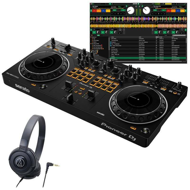 あす楽 Pioneer DJ DDJ-REV1 + ATH-S100BK ヘッドホンセット  DJ機器 DJコントローラー