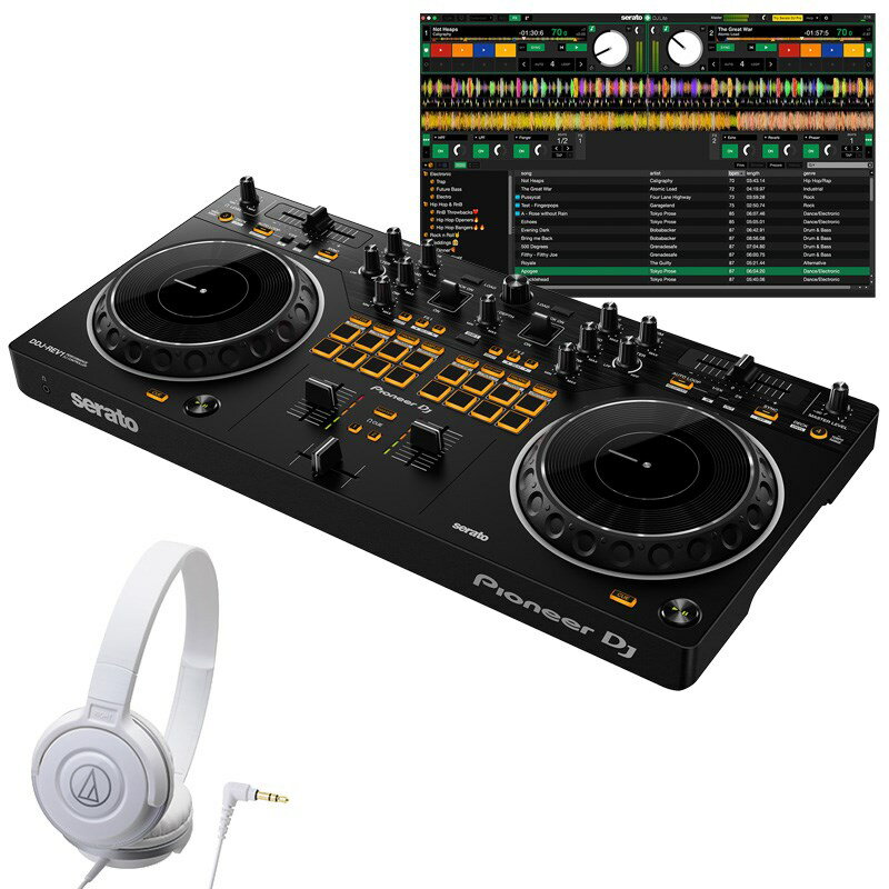 あす楽 Pioneer DJ DDJ-REV1 + ATH-S100WH ヘッドホンセット 【無償ダウンロード版Serato DJ Lite対応】 DJ機器 DJコントローラー