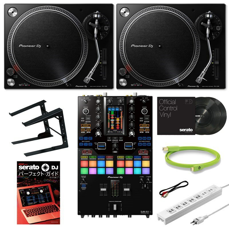 あす楽 Pioneer DJ PLX-500-K + DJM-S11 スクラッチDJ入門10点セット【 Miniature Collection プレゼント！】 DJ機器 ターンテーブル