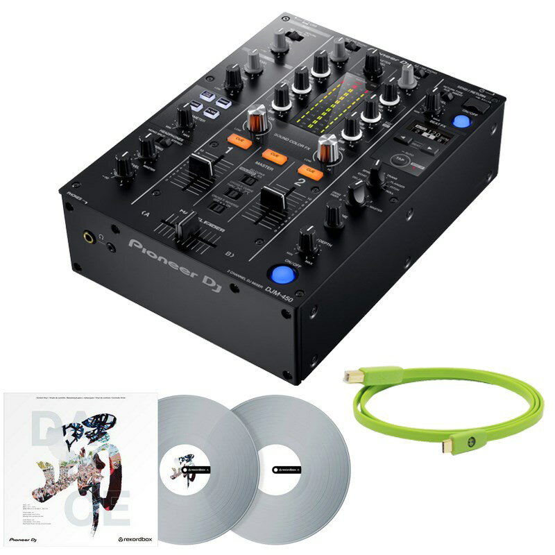 あす楽 Pioneer DJ DJM-450 + コントロールヴァイナルRB-VD2-CL + 高品質USBケーブルSET DJ機器 DJミキサー