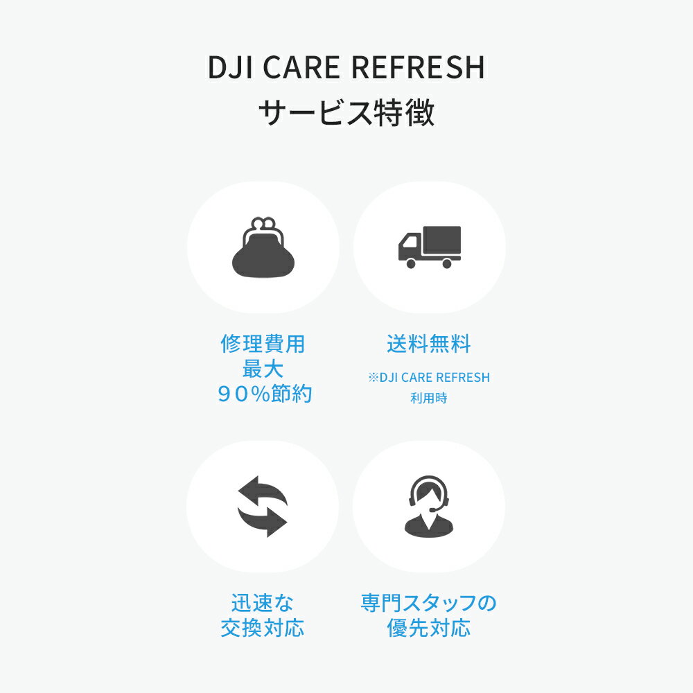 DJI Care Refresh 1年版の保証が付いたお得なプラン お買い得！公式限定セット DJI Pocket Combo 保証1年 Care Refresh 付