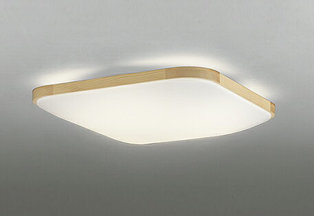 オーデリック ODELIC 和風 照明 調光調色シーリングライト OL291019R 電球色～昼光色 白木 アクリル和紙模様入 ツバ付丸形引掛シーリング取付 高演色LED ～8畳 和紙模様の角丸グローブに白木枠をスリムにあしらった